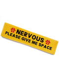 KISJO Nervous Please Give Me Space Leash Sleeve, Funny Yellow Dog Leash Wrap Alert Hanging ID Patch Tag, Do Not Pet Patch, Pet Birthday Gifts for Dog Lovers Owners