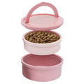 KindTail Dog Travel Bowls - Set of 2 Portable Pet Food & Water Dishes with Lid & Handle - Each Nesting Container Includes a Non-Slip Silicone Base - Microwave & Dishwasher Safe - BPA & Toxin-Free