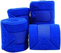 Fleece Horse Polo Wraps Set of 4 Bandages 4" Width, 3 Meters Length (Blue)