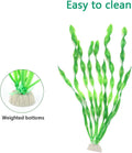 AQUANEAT Fish Tank Artificial Plants, Aquarium Plastic Seaweed Decorations, 11.75Inch Tall Fake Green Accessories, 10 Pa