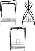 Saddle Rack Portable Folding Horse Saddle Stand for English and Western Saddles,28" L x 19" W x 37.5" H,Black