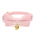 YUDOTE Cotton Breakaway Cat Collar with Bow Tie and Bell, Adjustable Cute Soft Corduroy Kitten Collars for Girl Cats