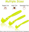 Boao 7 Pcs Tick Removal Tool Kit, Include 3 Plastic Removers, 3 Stainless Steel Tweezers with Comb for Dog and Cats(Fluorescent Green)