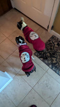 Dog Hoodie Pet Clothes for Small Dogs Thing 1 Printed Hoodies Medium Puppy Hooded Sweatshirt Pullover Outfit(Wine Red,S)