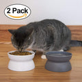 Kitty City Elevated Cat Bowls (Set of 2), Whisker-Friendly Raised Cat Food & Water Dishes, Modern Pedestal Design, Dishw