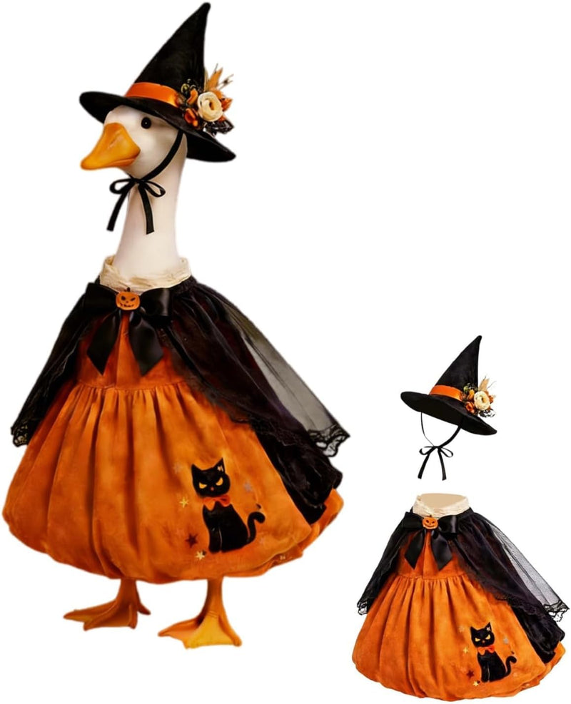 Halloween Porch Goose Outfit Pumpkin Wizard Costume