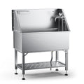 RDCMKL 38" Stainless Steel Dog Washing Station - 304 Seamless Soaking Tub for Small & Medium Dogs, Non-Slip & Leak-Proof Pet Grooming Sink with Bottom Storage Shelf & Hair Catcher for Home & Spa