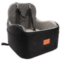 Lealchum Dog Booster Car Seat for Small/Medium Dogs,6in Memory Foam Elevated Cushion,Fully Detachable and Washable,2 Clip-On Safety Leashes,Anti-Slip Base(Black/Grey,Medium)