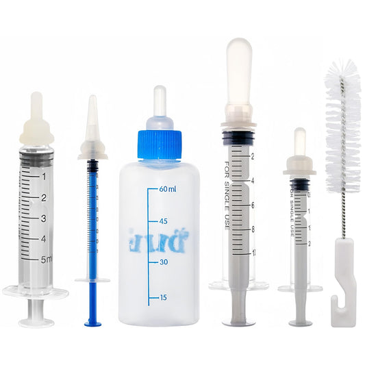 SLWHYZL Kitten Bottle Feeding Kit 1ml 3ml 5ml 10ml 60ml Kitten Milk Replacement Bottles Small Animals Waterer Feeder for Nursing Newborn Kittens Cat Rabbit
