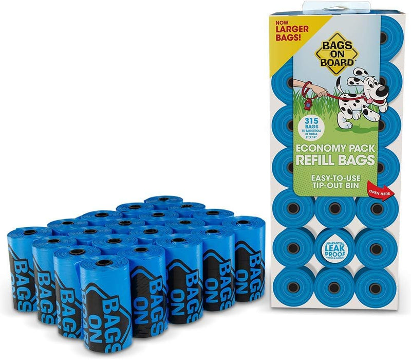 Bags on Board Dog Poop Bags, Strong Leak Proof Waste Bags, 315 Count