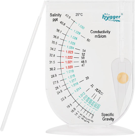 hygger Salinity Tester, Transparent Acrylic Aquarium Hydrometer Sea Specific Gravity Test Salinity Meter for Fish Tank P
