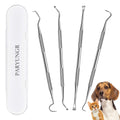 PARYUNGR Dental Tools Pet Dog Teeth Cleaner Tool Kit, Stainless Steel Plaque Remover Dental Picks Tooth Tartar Scraper, Pets Oral Care Hygiene Set for Cats and Dogs Use with Case