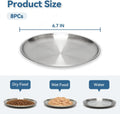 8 Pack Stainless Steel Cat Food Bowls, Cat Dishes Shallow Whisker-Friendly Metal Dishes with Non-Slip Silicone Bottom, E