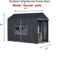 LYBOSH Outdoor Dog Kennel Cover Full Coverage for 8'Dx4'Wx6'H Cages,600d Heavy Duty Waterproof Large Kennel Covers,(Cover Only) Black