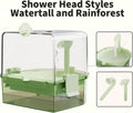 YOOSO WING Automatic Bird Baths for Cage – Indoor Parakeet Bath with Pump, Bird Shower with 2 Modes Running Water, Bird Cage Accessory for Pet Birds Conure Budgies Cockatiels Lovebird(Green)