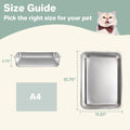 Amibud Low Entry Stainless Steel Cat Litter Box for Kittens Small cat, Metal Shallow Kitty Litter Box, Easy Access Kitty Litter Pan Tray,Pet Bathroom Accessories-15.75''Lx 11.81'' W x2.76'' H