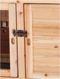 Trixie 2-Story Rabbit Hutch with Retreat Area, Non-Slip Ramp, Hinged Roof with Locking Arm, 4 Doors, 2 Metal Slide Latch