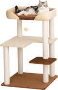 37.5" Cat Tree Tower for Large & Senior Cats, Low-Step Design