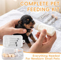 Pet Nursing Kit for Newborn Kittens Puppies & Small Animals, Kitten Bottle Feeding Kit with Silicone Nipples, Syringes, 