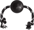 KONG Extreme Ball with Rope, Rubber Fetch Toy, Black, for Large Dogs