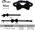 WDPAWS Cat Collar Breakaway with Bell and Removable Bow Tie Safety Buckle Velvet Adjustable 7-11 inches for Kitten Cats (Black)