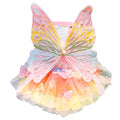 Dog Princess Dress,Summer Thin Cat Rainbow Butterfly Pettiskirt Cute Pet Clothes Chihuahua Teddy Dress Pet Supplies (S)