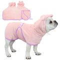 Fnaobai Pet Bathrobe for Dog Cat Absorbently Quick Drying Coat Cute Dogs Bath Towel Hooded Robe Adjustable Collar & Belly Strap for Pool Beach (Pink, X-Small)