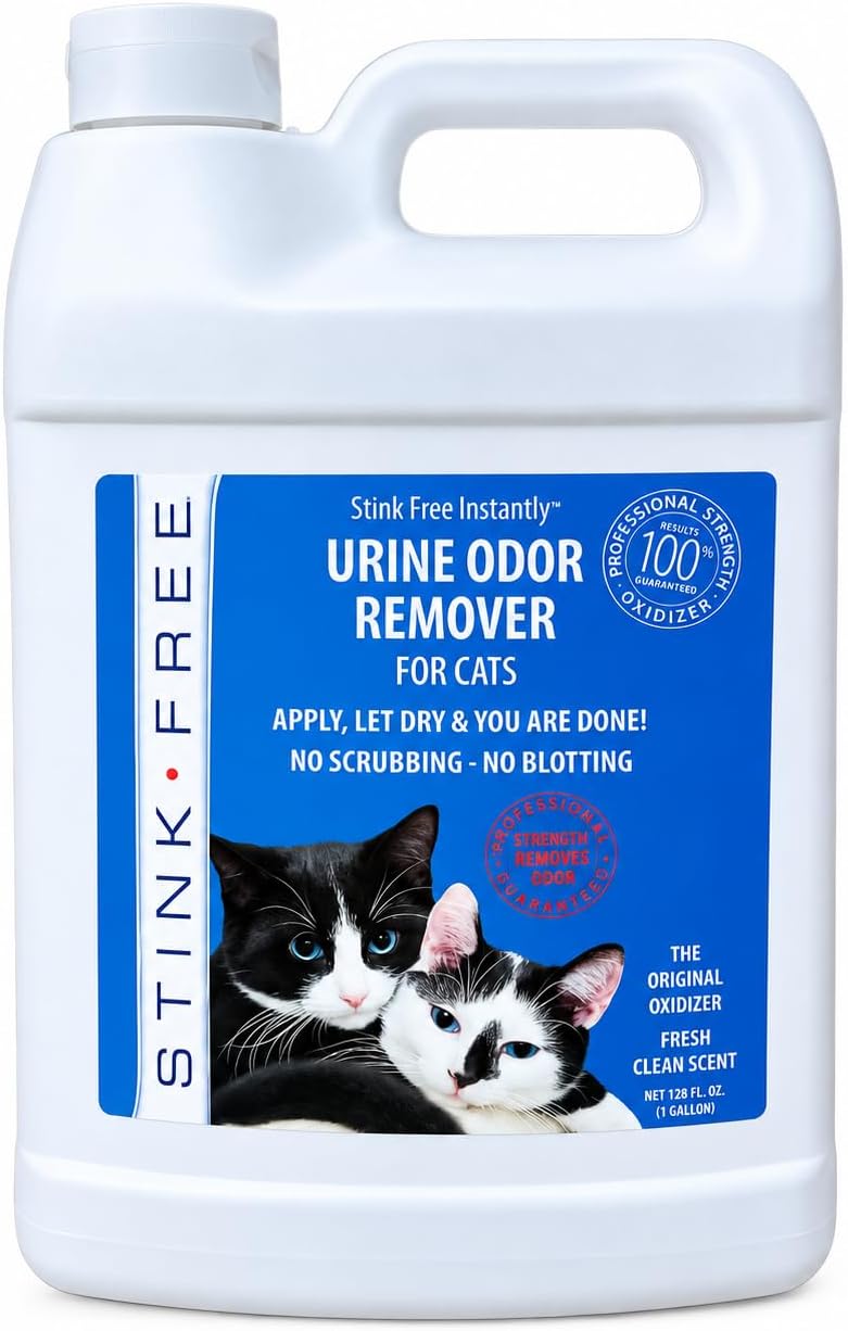 Instantly Urine Odor Remover & Eliminator for Cat Urine, Oxidizer Based Urine Cleaner for Carpets, Rugs, Mattress, etc. 128 Oz (1 Gallon)