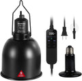 DXOPHIEX 5.5inch Deep Reptile Light Fixture with Thermostat and Timer