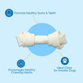 123 Treats | Dog Rawhide Bones Chews 3-4" (50 Count) Premium Rawhide Dog Bones | Free Range Grass Fed Cattle with No Hor