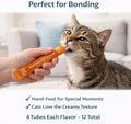 Lickable Squeezable Cat Treats Grain Free Puree Variety Pack 12 Tubes Total Chicken Tuna Salmon Creamy Wet Treats for Picky Eaters Kittens Adults High Protein High Moisture Food Topper Bonding Snack