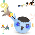 KiwiLove Cat Toys, Interactive Cat Toys for Indoor Cats, USB Rechargeable Electronic Smart Exercise Kitten Toy, Motion Chirping Activated Moving Ball (Blue)