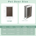3-Flaps Extreme Weather Dog Door for Exterior Door, Aluminum Frame and Telescoping Tunnel with Sliding Lock Panel,Suitab