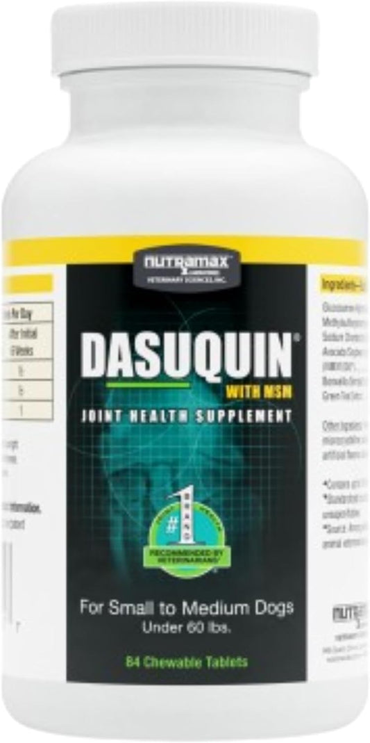 Nutramax Dasuquin for Small to Medium Dogs, Joint Health Supplement, Contains Glucosamine for Dogs, Plus Chondroitin, ASU and More, Supports Healthy Joints, Chewable Tablets, 84 Count