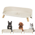 Raised Dog Feeder Bowl Stand - Elevated Dining Table for Small and Medium Dogs and Cats - Fits Food and Water Dish up to 6" Diameter - Milky White (Bowls Not Included)