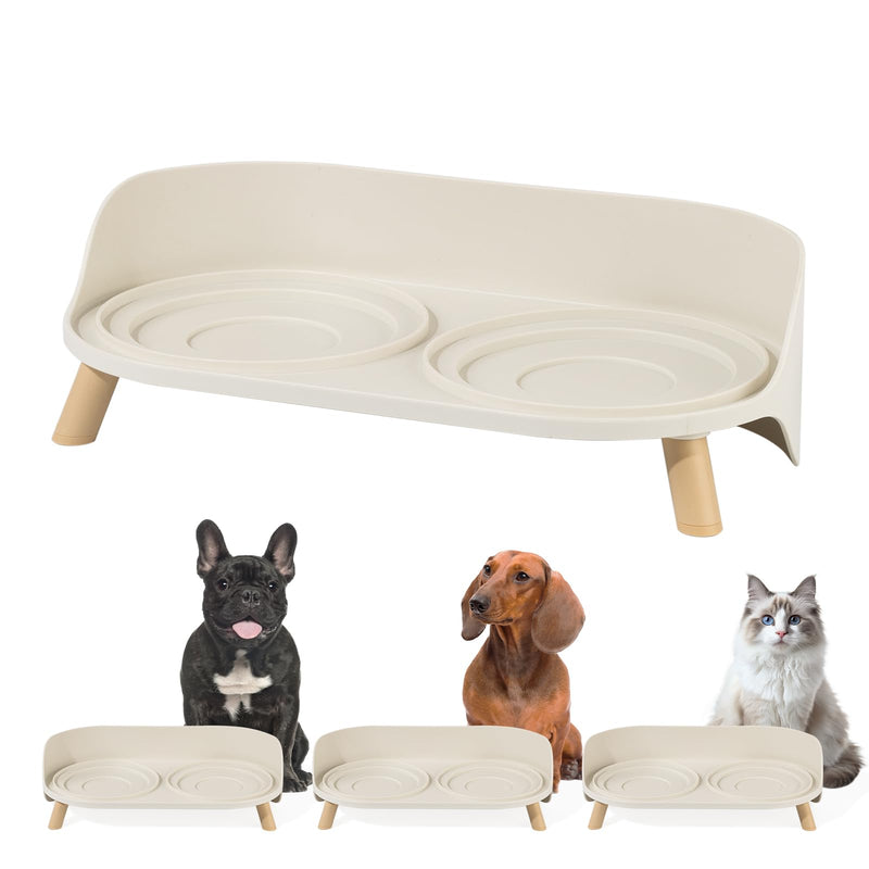 Raised Dog Feeder Bowl Stand - Elevated Dining Table for Small and Medium Dogs and Cats - Fits Food and Water Dish up to 6