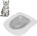 LBEC Cat Toilet Trainer, Removable Reusable Universal Cat Toilet Training Kit Safe for Home for Pet (White Tray, 1 Gray 