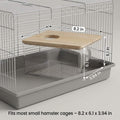 QWORK Hamster Sand Bath Box – Clear Acrylic Habitat Bath with Wooden Lid for Dwarf Hamsters, Digging & Grooming