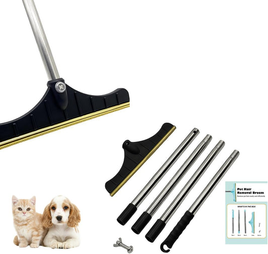Premium Stainless Steel Pet Hair Removal Carpet Rake | Reusable Adjustable Pet Fur De-Shedding Tool for Carpets, Rugs, U