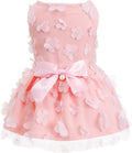 Laifug Dog Dress Puppy Print Princess Dog Dress Cute Party Wear (Pink, M)