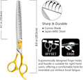 HASHIMOTO Chunkers Dog Grooming Scissors, 26 Teeth, 8.0 inch for Large Dog Grooming, 70% Thinning Rate for Thick Fur Tri
