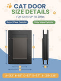 Cat Door with Soft Magnetic Flap, Pets Up to 20 lb