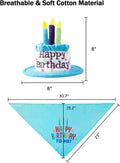 Large Dog Birthday Cake Hat & Bandana Set, Adjustable Dog Happy Birthday Party Hats for Large Dogs Boy, Dog Birthday Par
