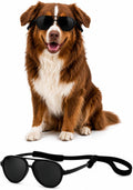 G010 Dog pet Costume Aviator Sunglasses for Medium Breeds 20-40 lbs (Black)