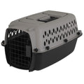 Pet Portable Kennel for Dogs, Hard-Sided Travel Carrier, Durable, Metal Door, Black & Grey, for Pets up to 10 lbs, 19" L x 12.3" W x 10.8" H