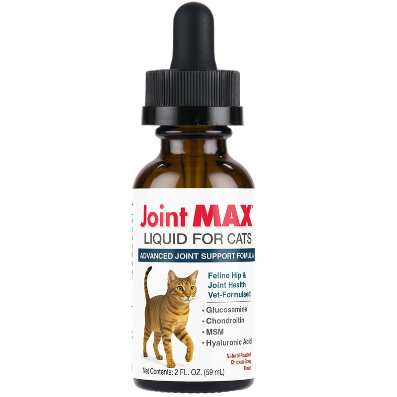 Joint Max Liquid for Cats – Joint & Mobility Support Supplement with Glucosamine, MSM, Chondroitin, Omega-3 – Helps Ease Stiffness & Discomfort – 2 fl oz – Made in USA – NASC Certified