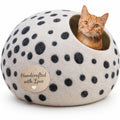 Luxurious Merino Wool Cat Cave - Foldable Hideaway Pod for Indoor Cats - Premium Felt Kitten Pet Enclosure - Covered Cat House for Ultimate Cozy Comfort by Woolygon