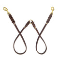 Guiding Star Leather Double Dog Leash for Two Dogs, Two Dog Leash No Tangle, Leather Dual Dog Leash, Leather Dog Leash for Two Dogs with One Lead (1/2”*20”, Brown)