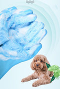Pet Grooming Glove, Gentle Dog Bathing Shampoo Brush Massage Mitt, Deshedding for Dogs Cats Rabbits Horses 2-Pack (Purpl