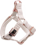 ARING PET Dog Halter Harness, Velvet Dog Harness, Adjustable No Pull White Dogs Halter Harness.